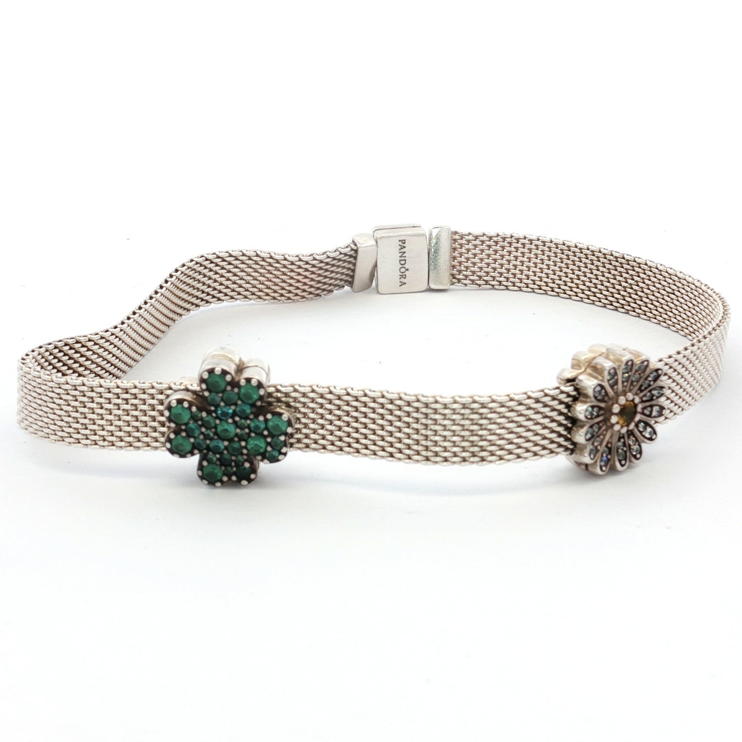 Pandora Reflexions Silver Mesh Bracelet with Charms