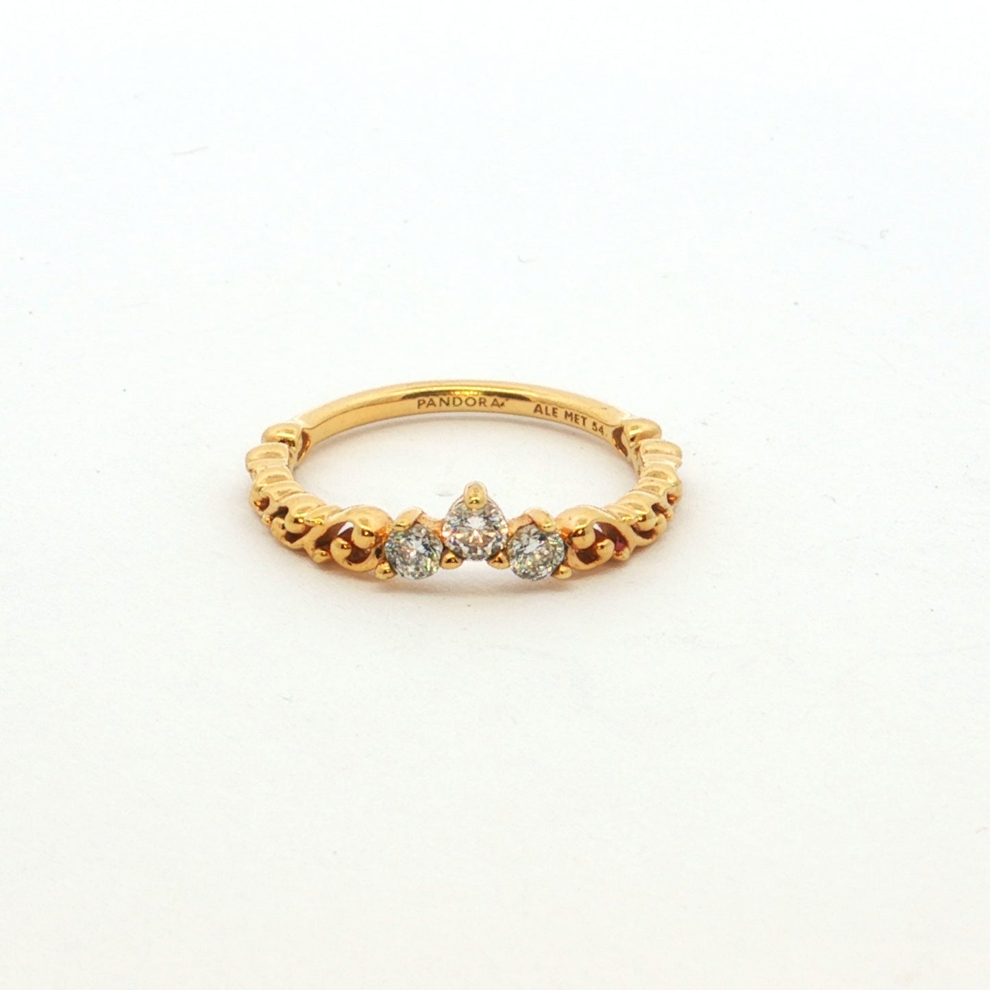 Pandora Tri-Stone Tiara Ring in Gold