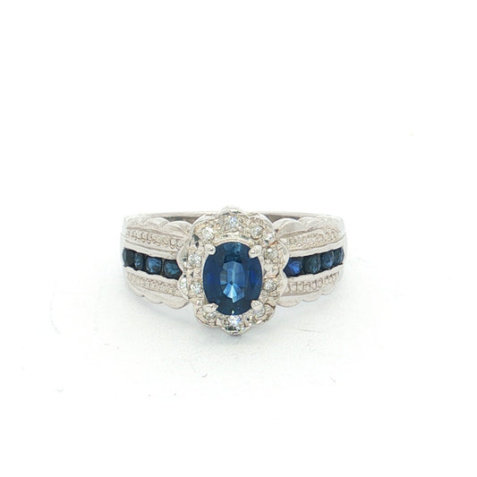 Platinum Sapphire & Diamond Dress Ring