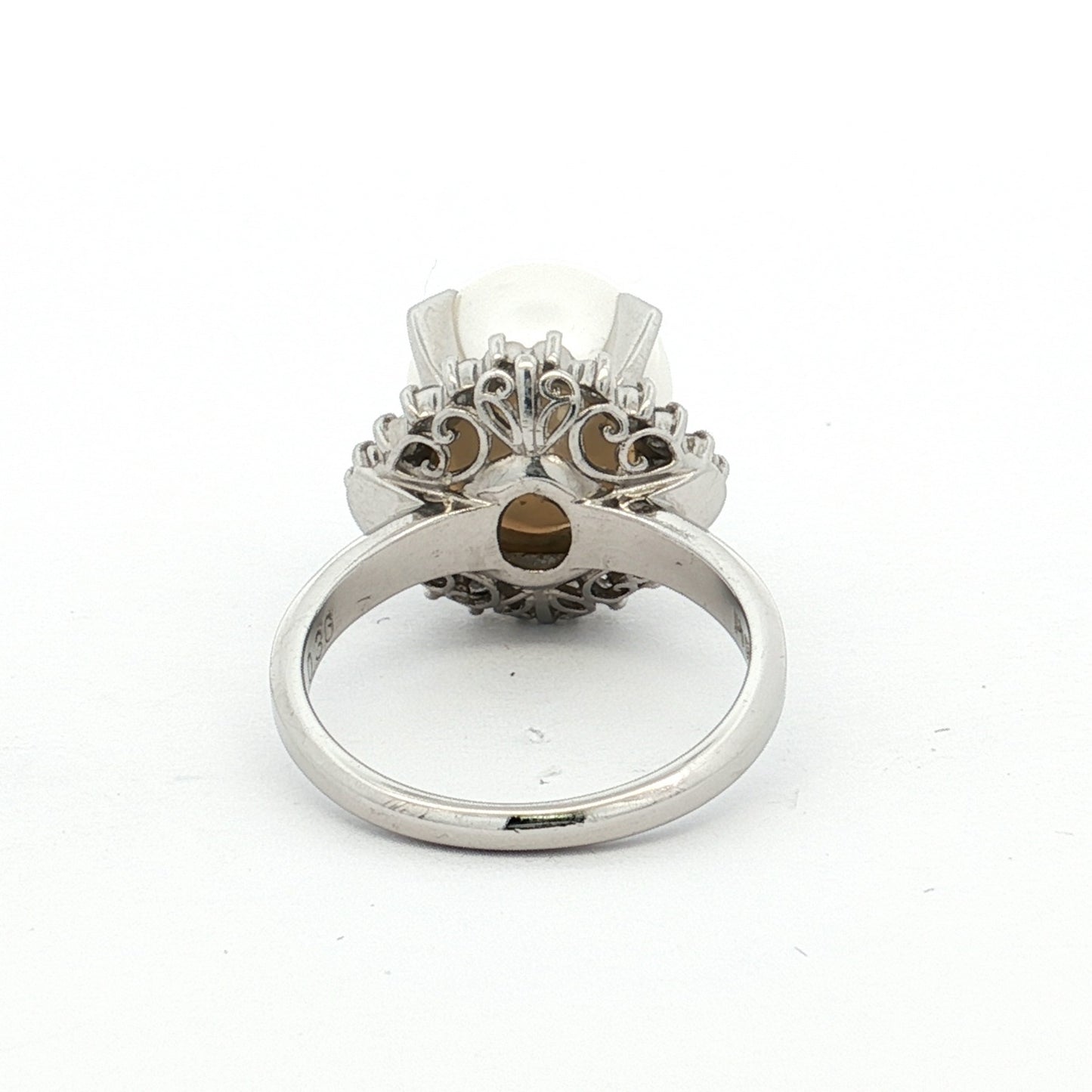 Platinum South Sea Pearl & Diamond Cluster Ring