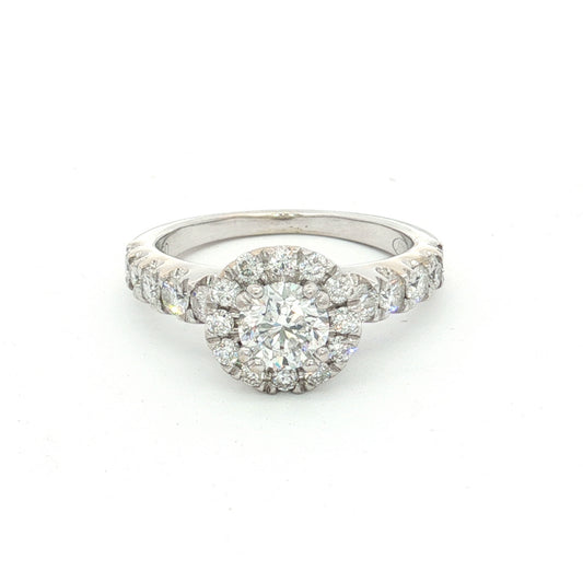18ct White Gold Diamond Halo Ring