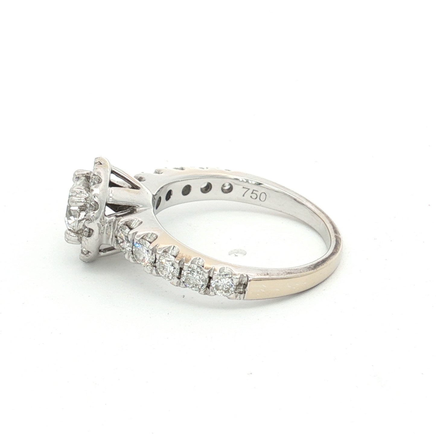 18ct White Gold Diamond Halo Ring