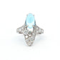 Bvlgari K18 White Gold Blue Topaz & Diamond Ring