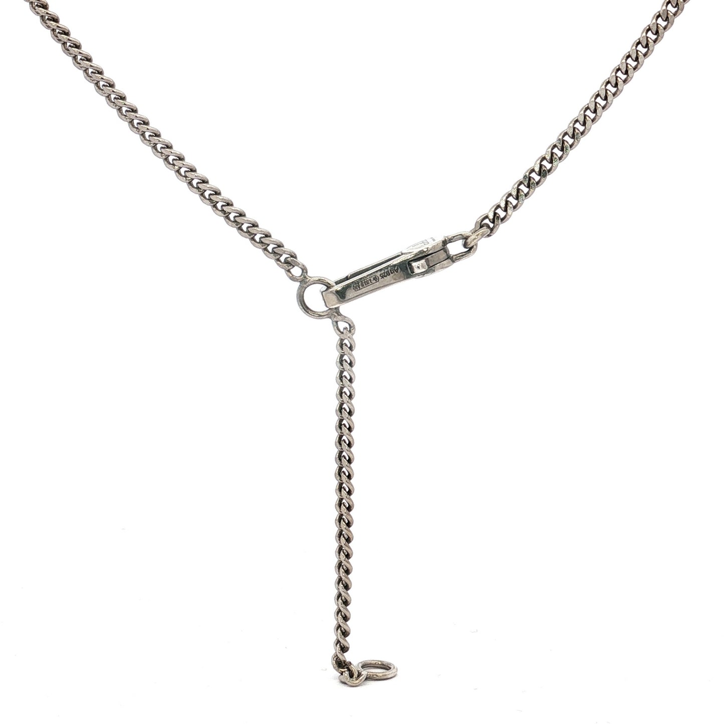Gucci Trademark GG Engraved Silver Pendant Necklace