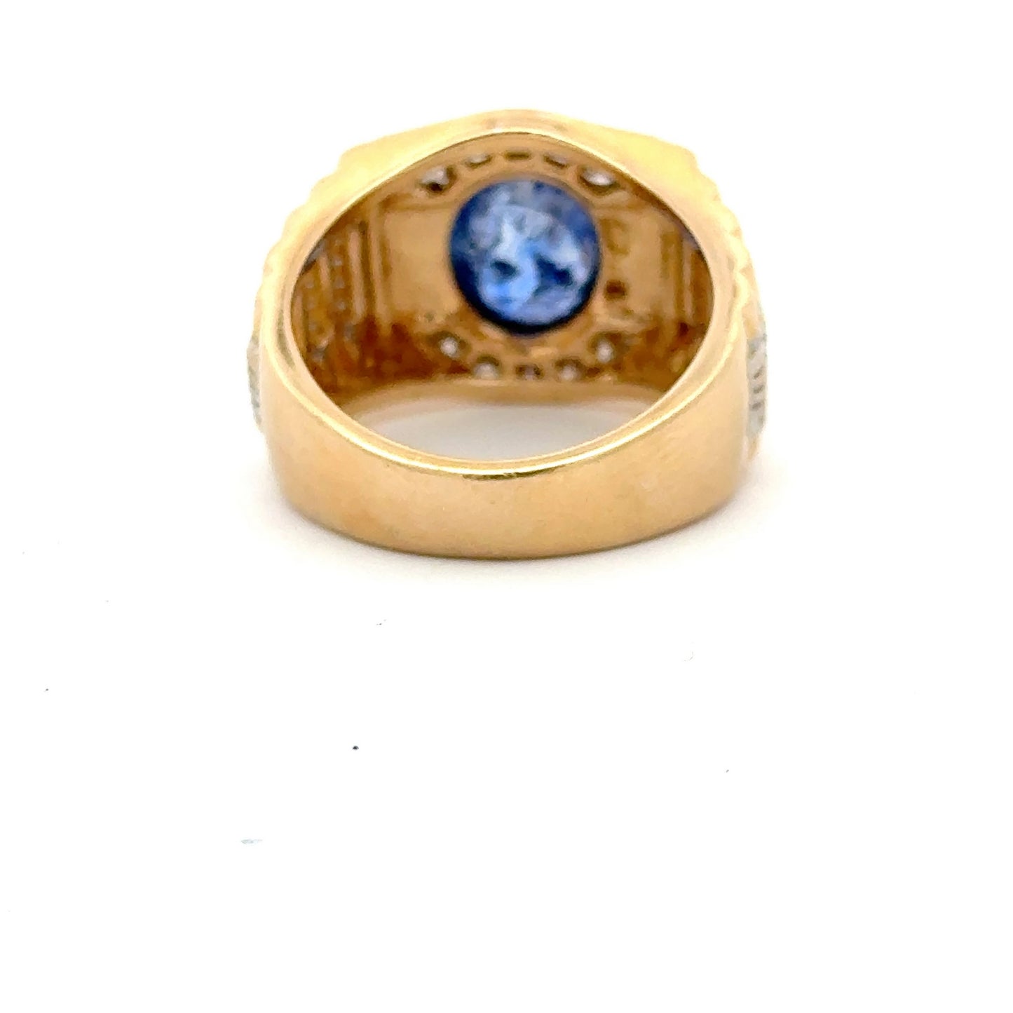14ct Gold Sapphire Diamond Men's Ring