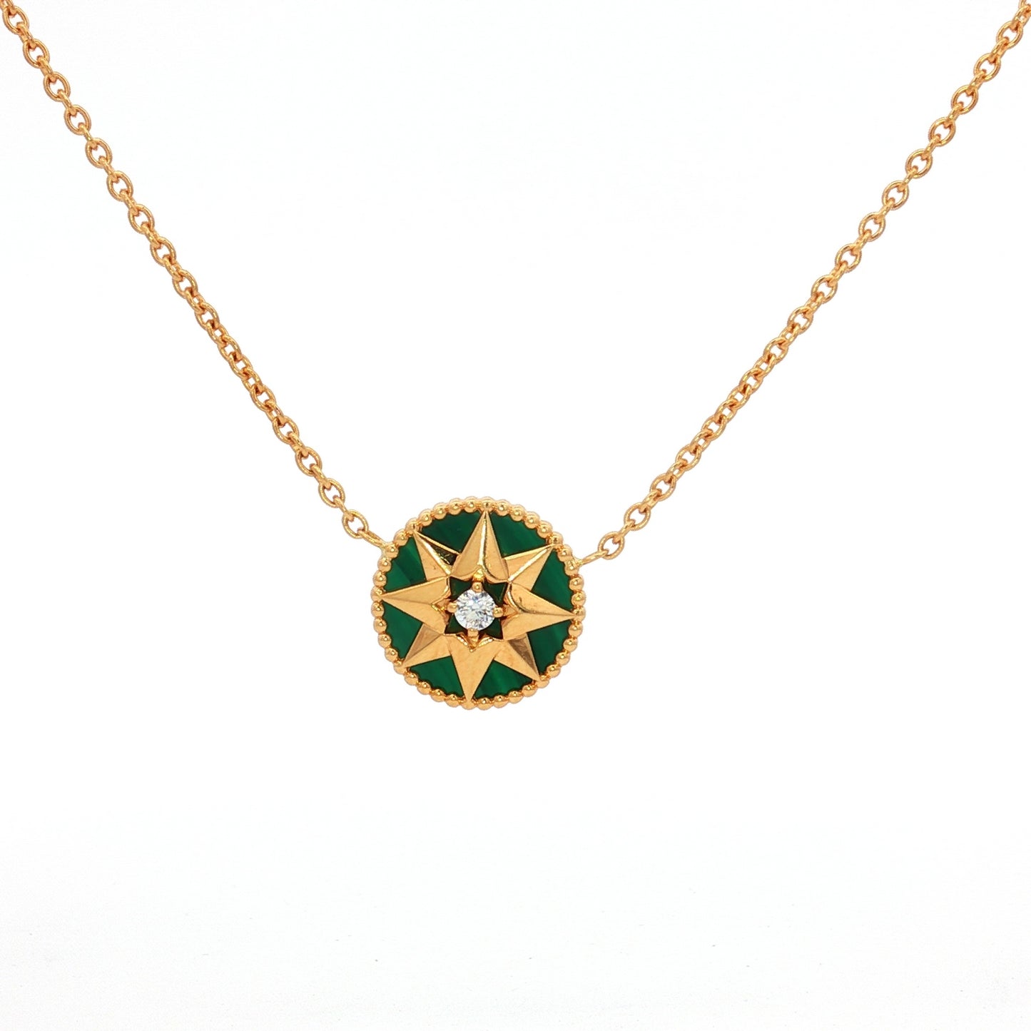 Dior Rose des Vents Gold Malachite Necklace