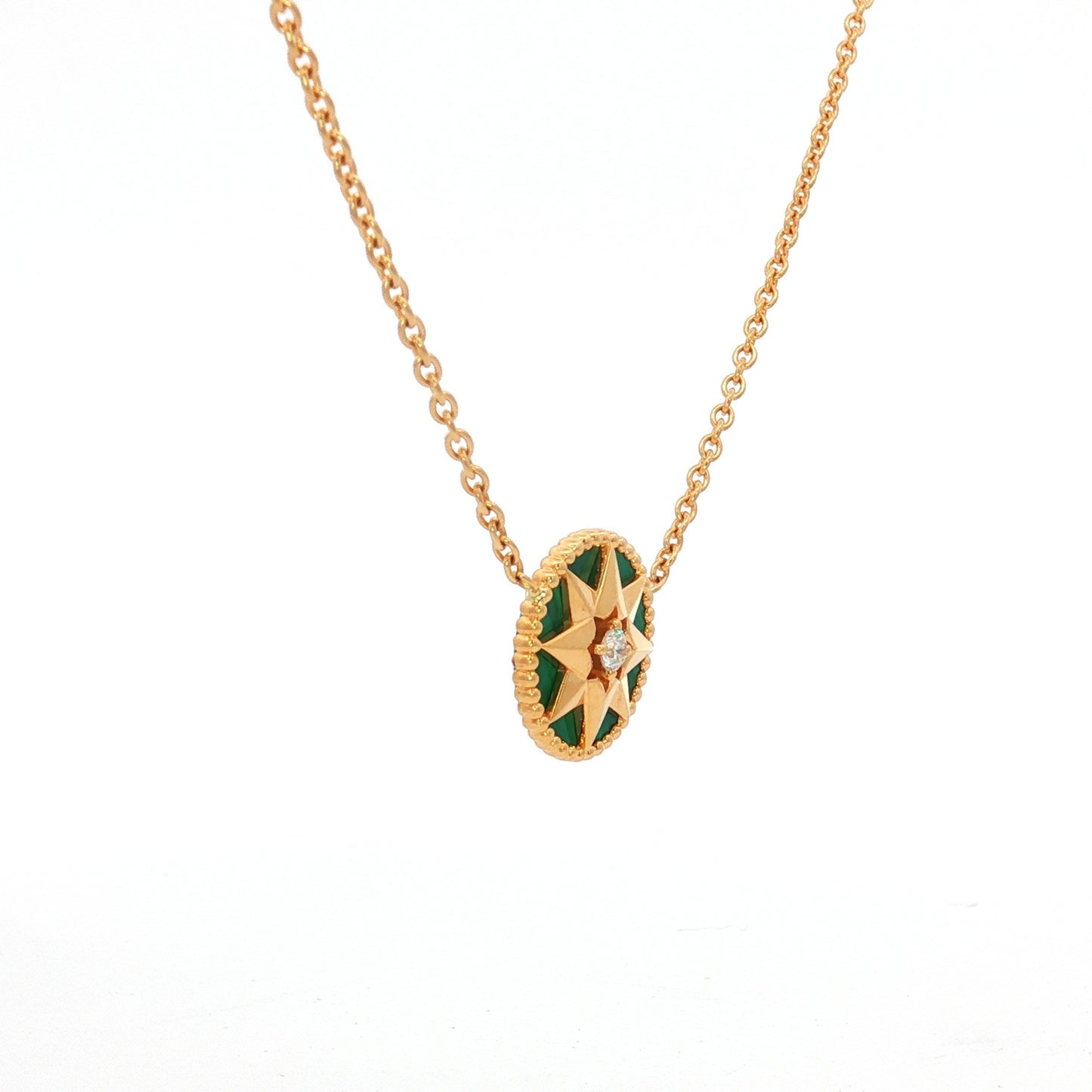 Dior Rose des Vents Gold Malachite Necklace