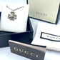 Gucci Aureco Sterling Silver Pearl Clover Pendant & Necklace image 0