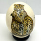 Hand Painted 'Leopards Panthera Pardus' Ostrich Egg Shell image 0
