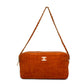 Chanel Orange Suede Chain Shoulder Bag