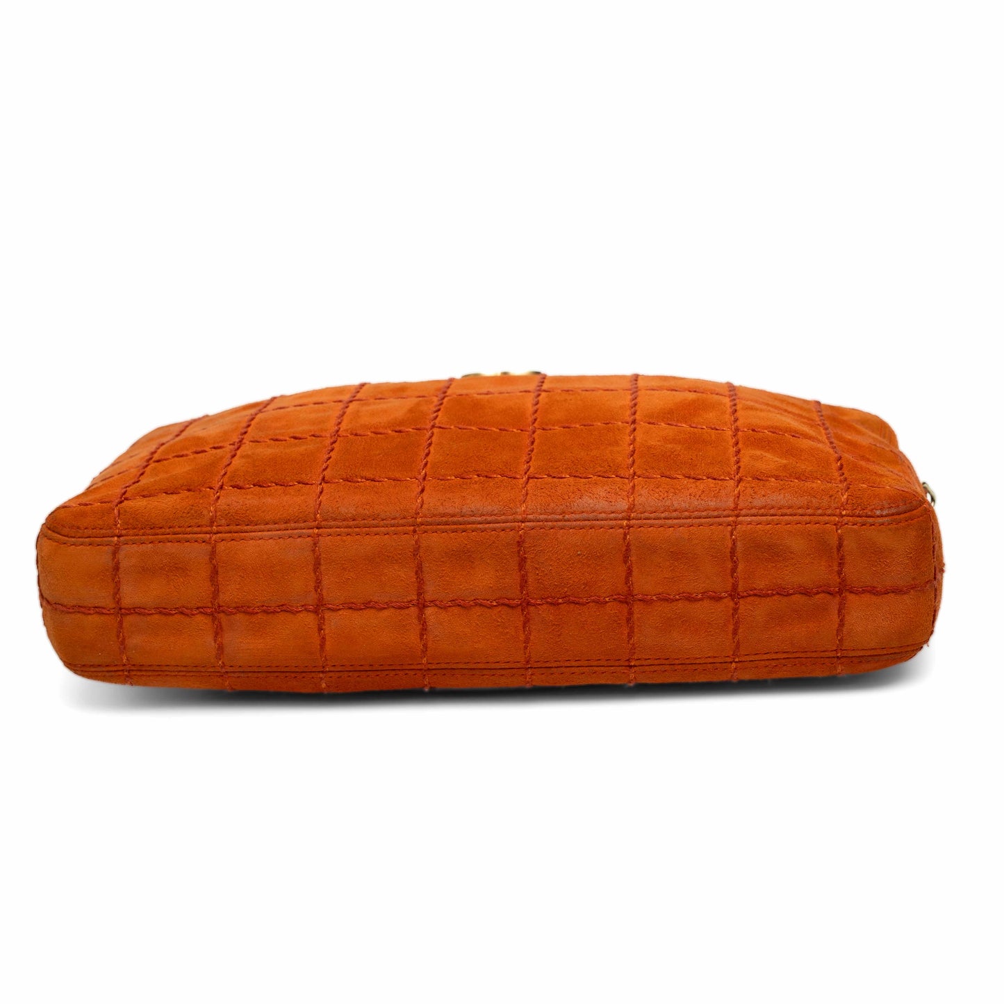 Chanel Orange Suede Chain Shoulder Bag