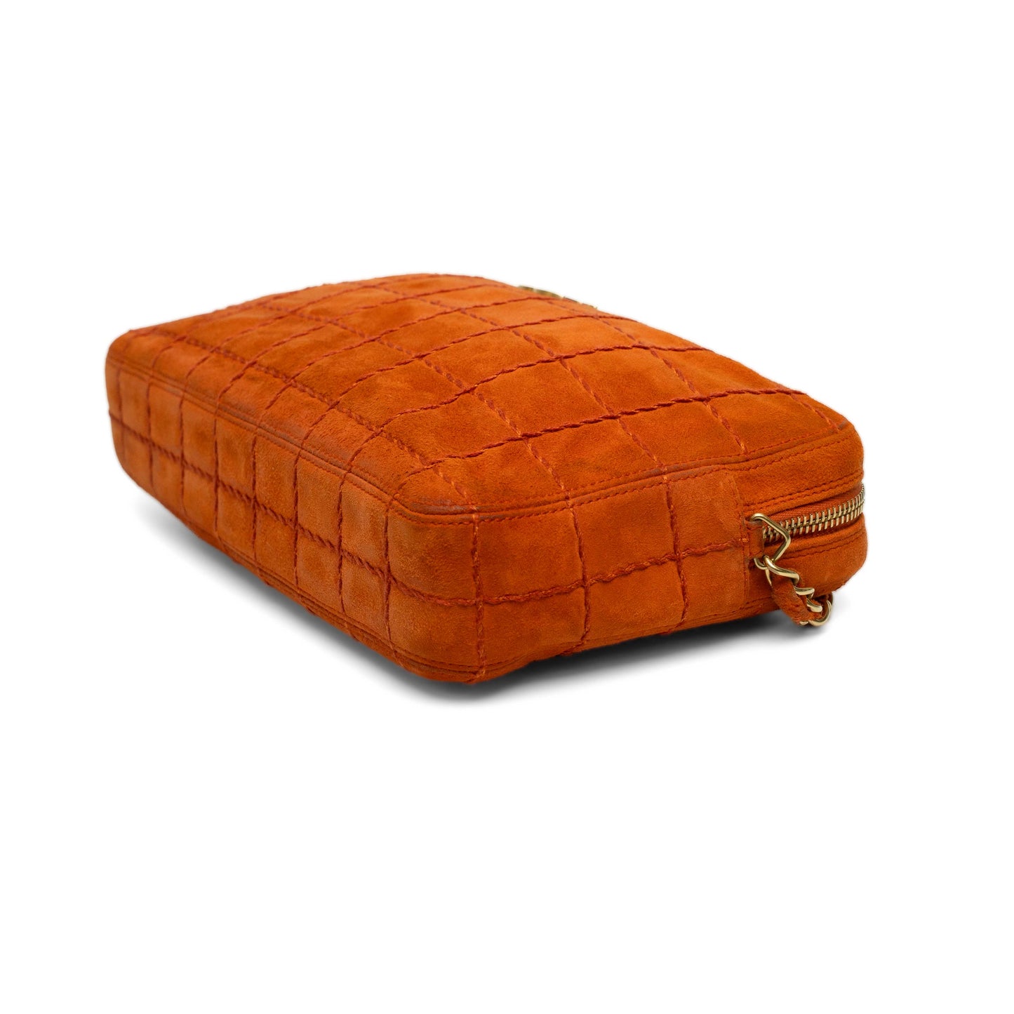 Chanel Orange Suede Chain Shoulder Bag
