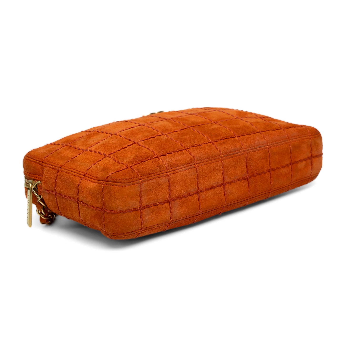 Chanel Orange Suede Chain Shoulder Bag