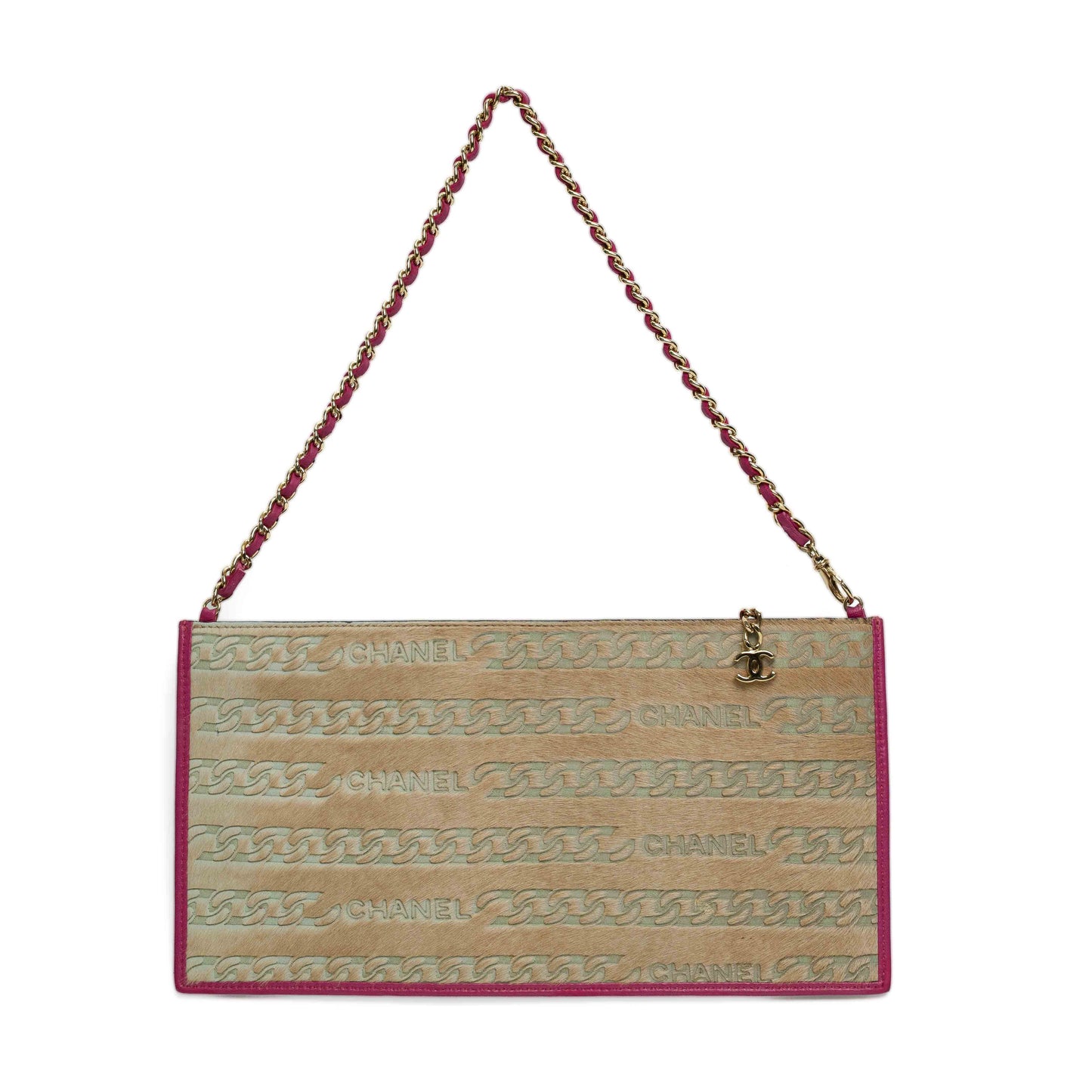 Chanel Beige Pony Hair Chain Pochette