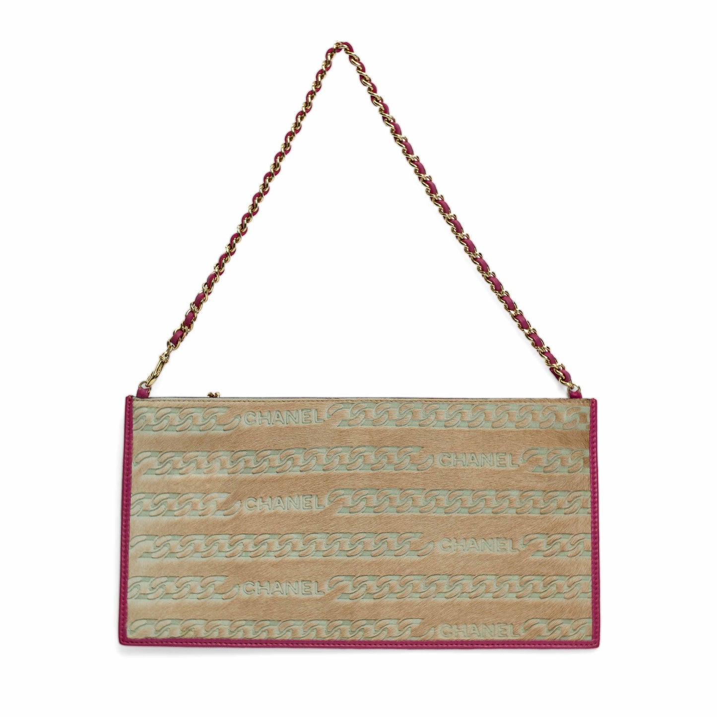 Chanel Beige Pony Hair Chain Pochette