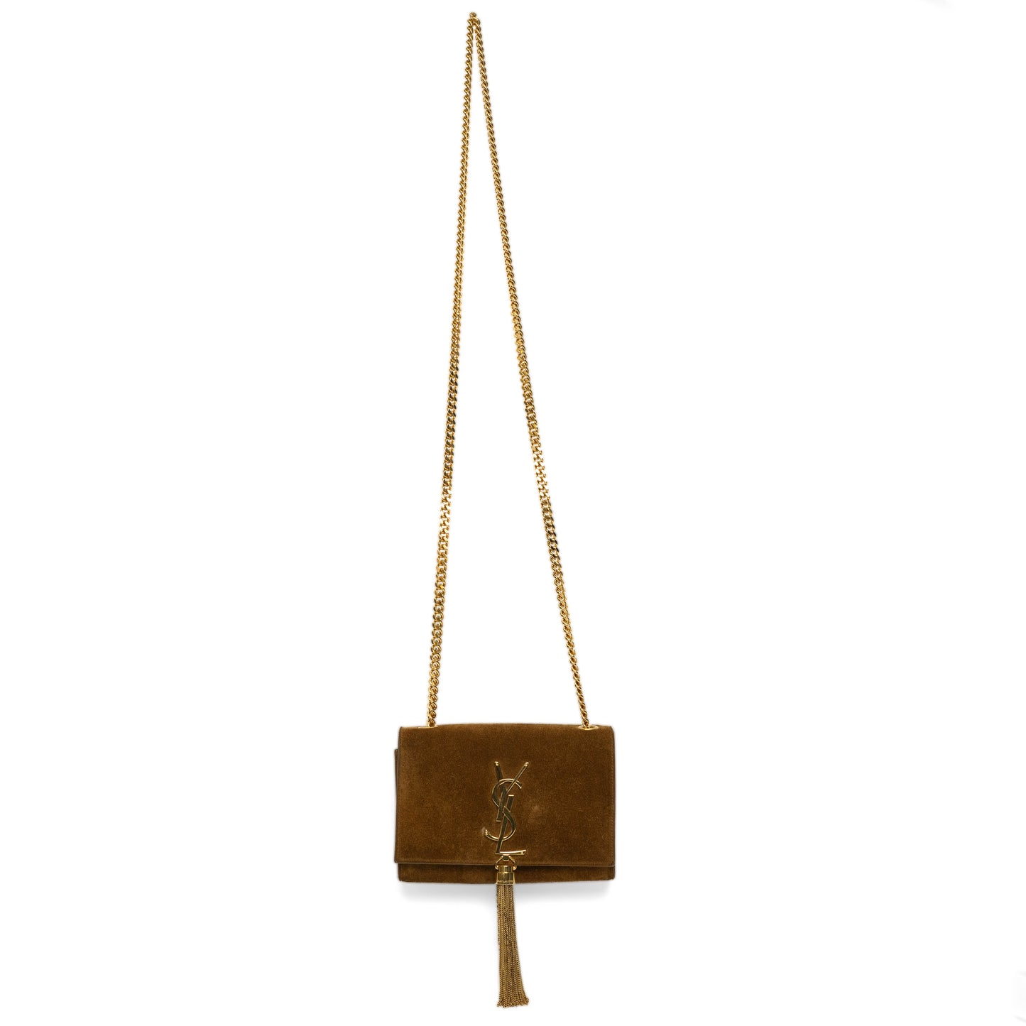 Saint Laurent Kate Brown Suede Tassel Bag