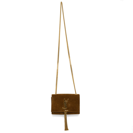 Saint Laurent Kate Brown Suede Tassel Bag