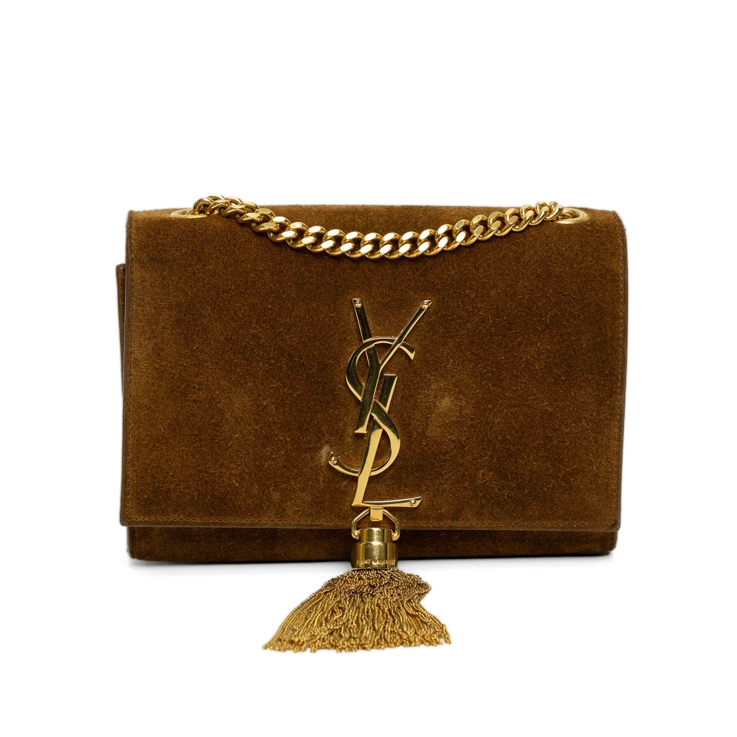 Saint Laurent Kate Brown Suede Tassel Bag