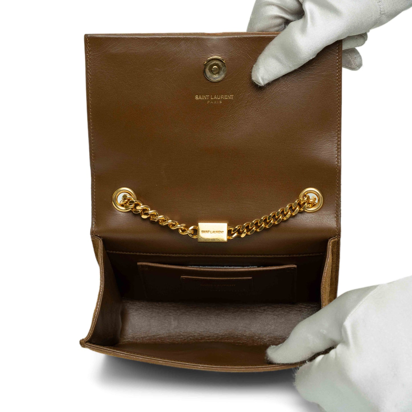 Saint Laurent Kate Brown Suede Tassel Bag