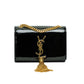 Saint Laurent Kate Black Patent Tassel Bag