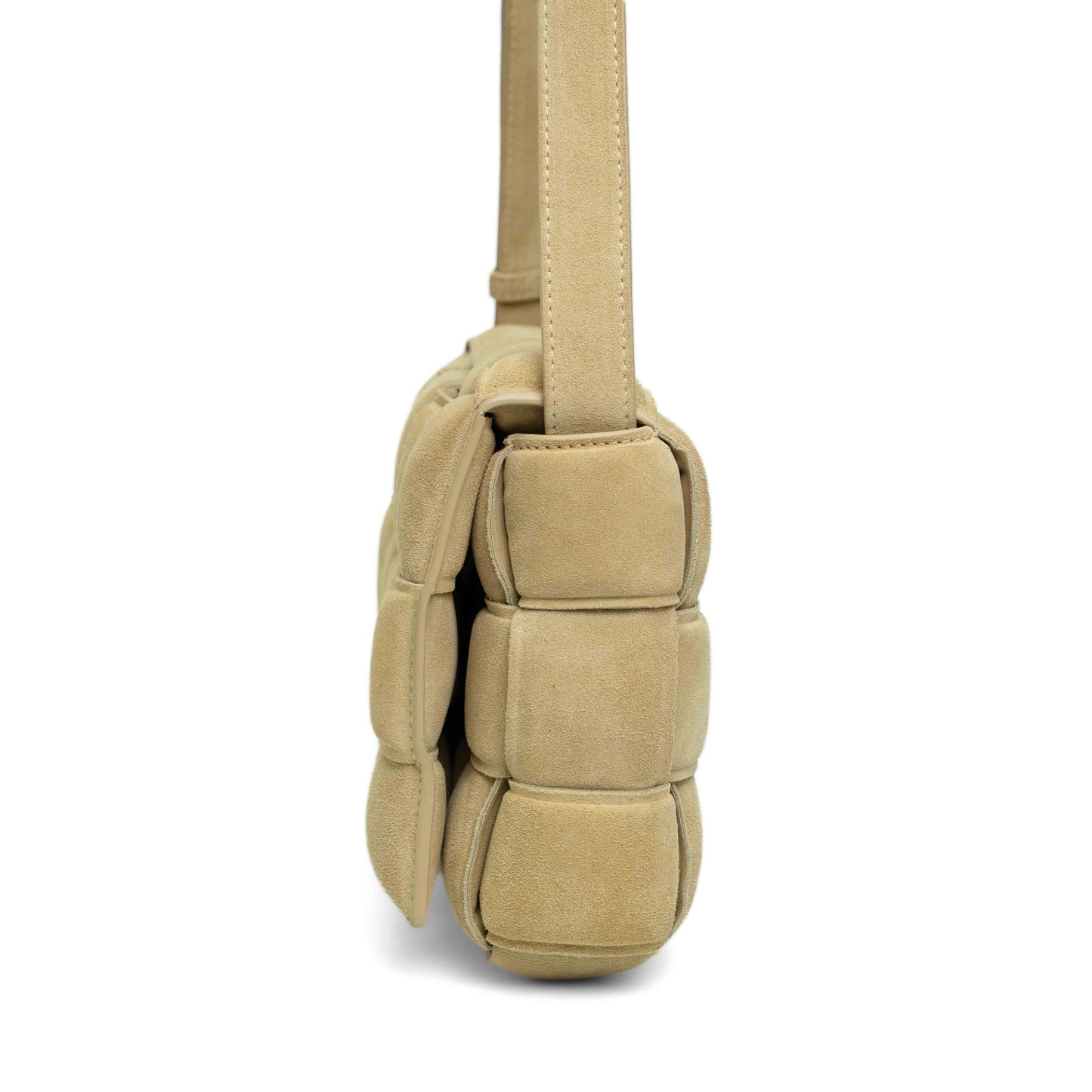Bottega Veneta Padded Cassette Beige Suede Bag