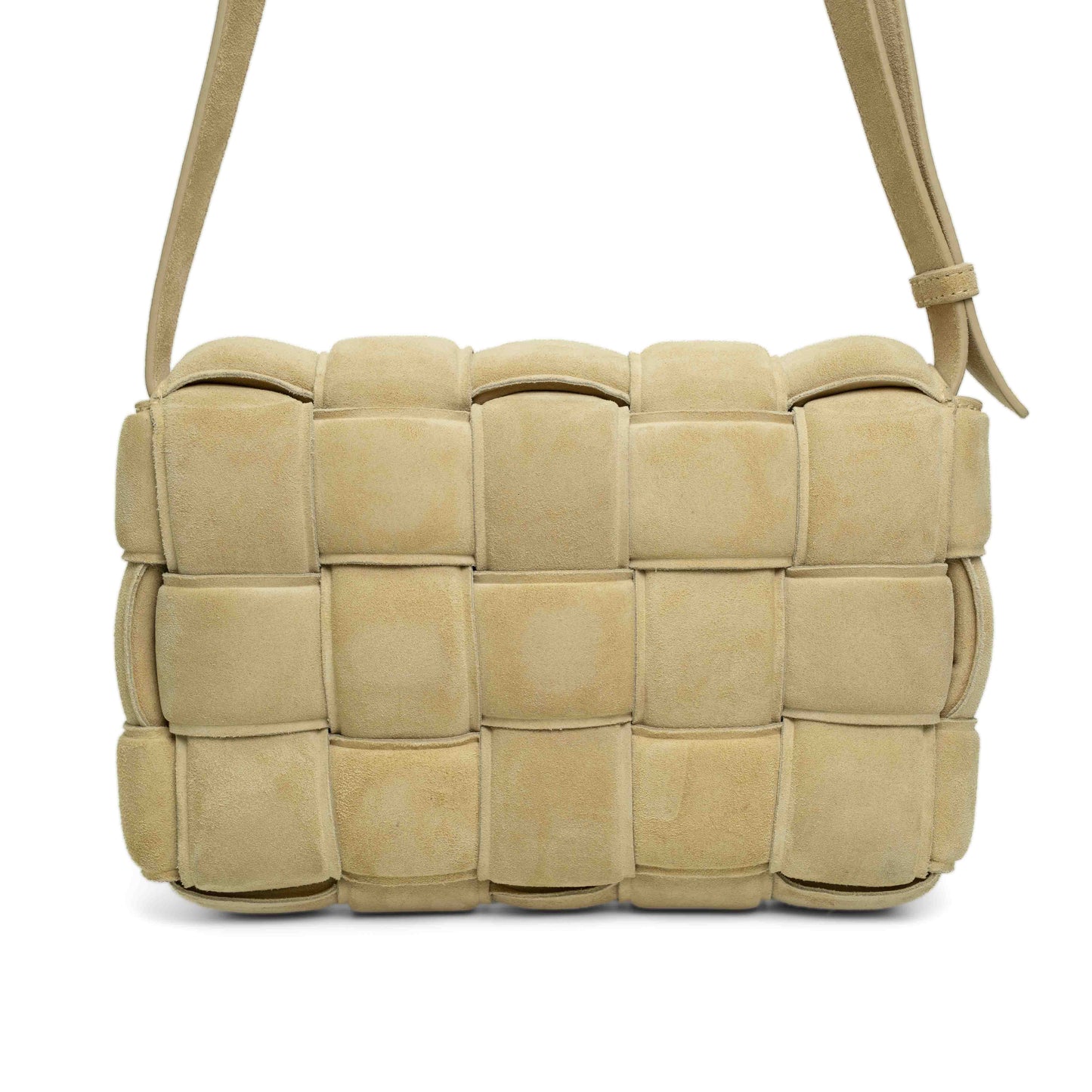 Bottega Veneta Padded Cassette Beige Suede Bag