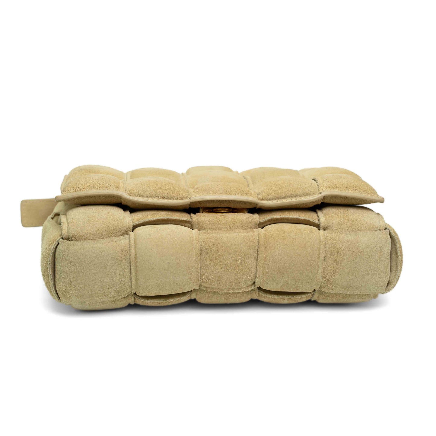 Bottega Veneta Padded Cassette Beige Suede Bag
