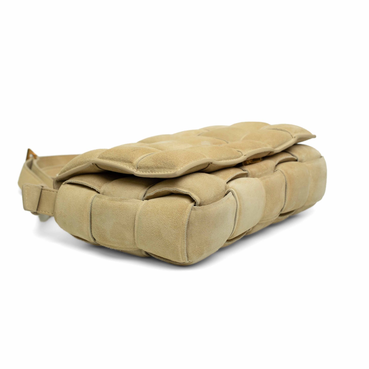 Bottega Veneta Padded Cassette Beige Suede Bag