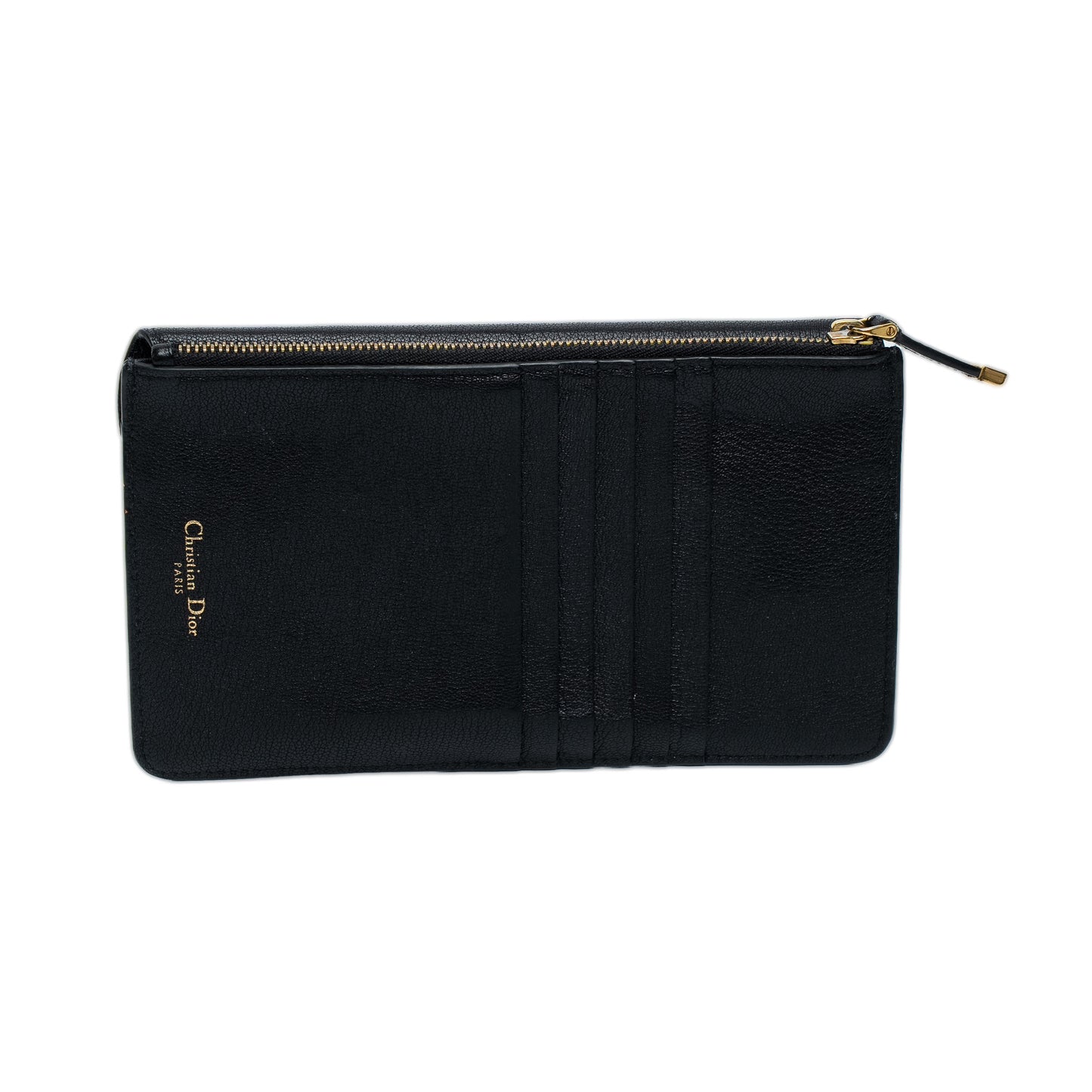 Dior Saddle Cosmos Black Goatskin Card Holder