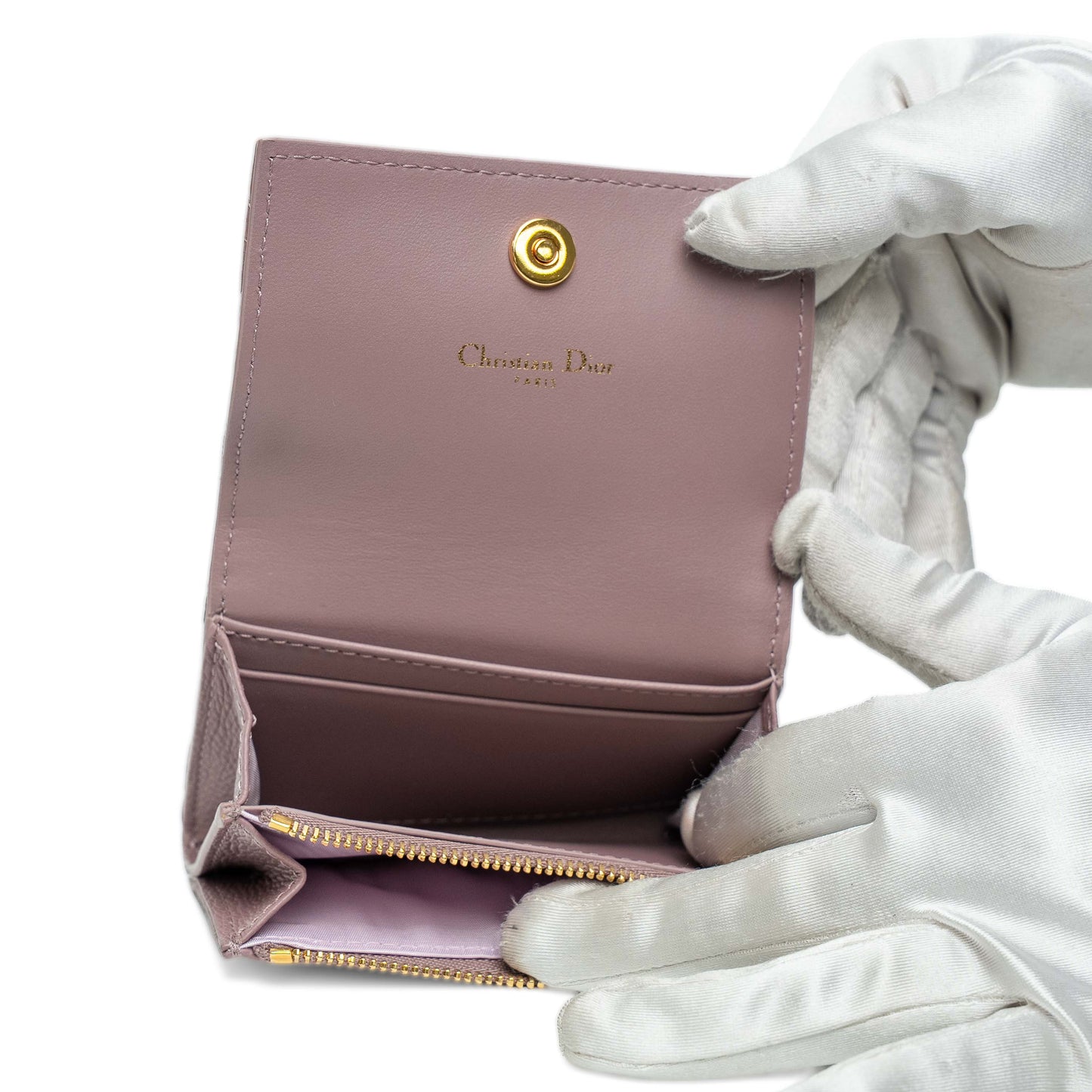 Dior Caro Glycine Cannage Calfskin Wallet