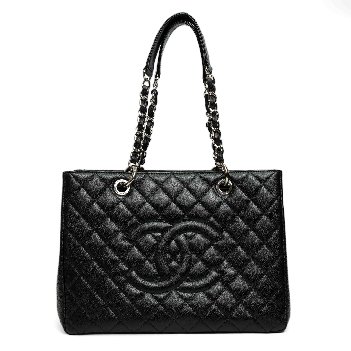 Chanel GST Black Caviar Quilted Tote Bag