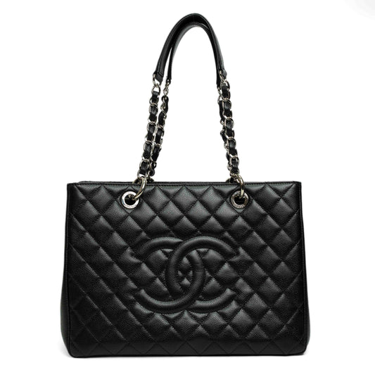 Chanel GST Black Caviar Quilted Tote Bag