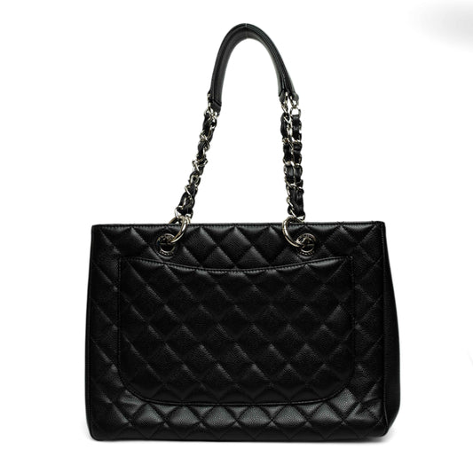 Chanel GST Black Caviar Quilted Tote Bag