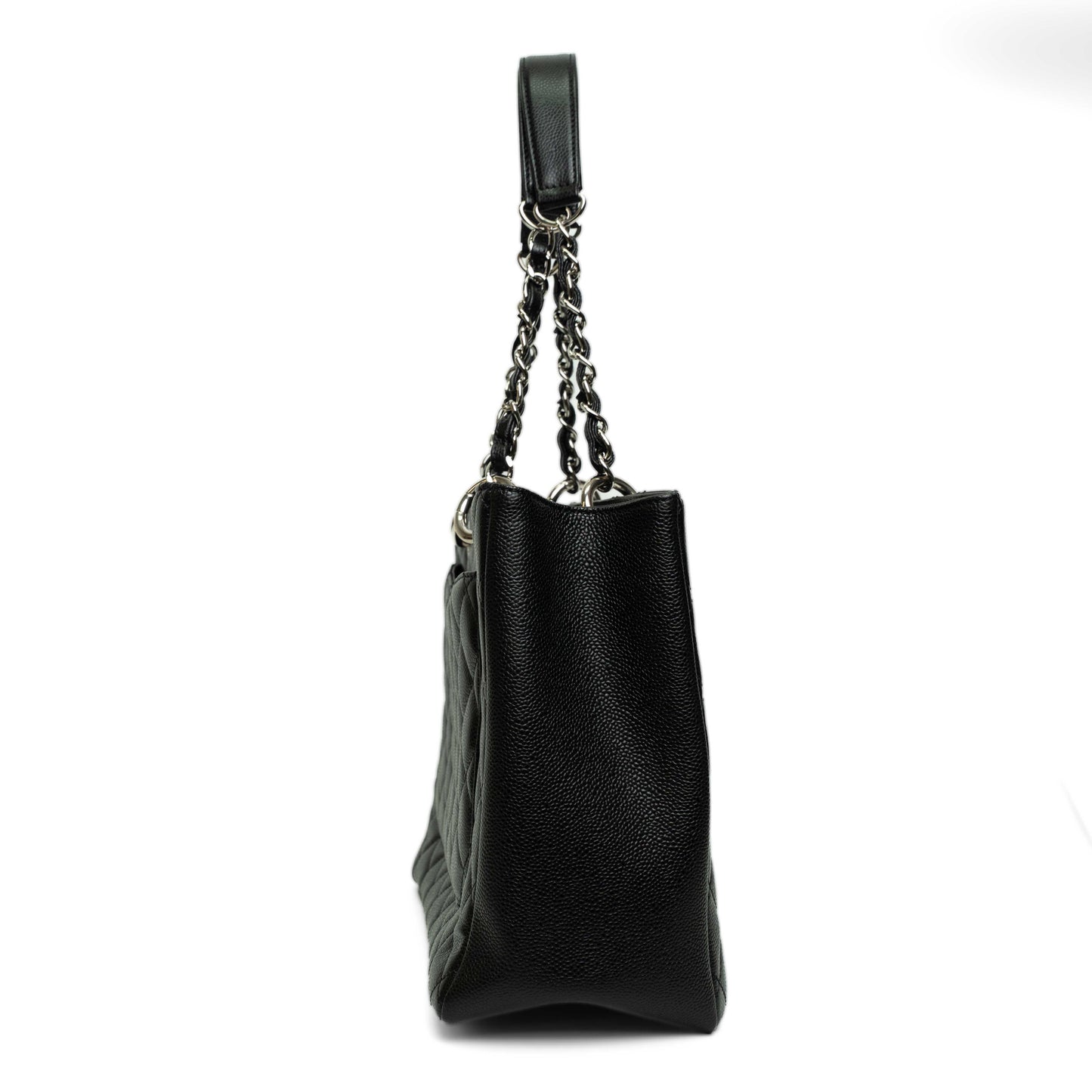 Chanel GST Black Caviar Quilted Tote Bag
