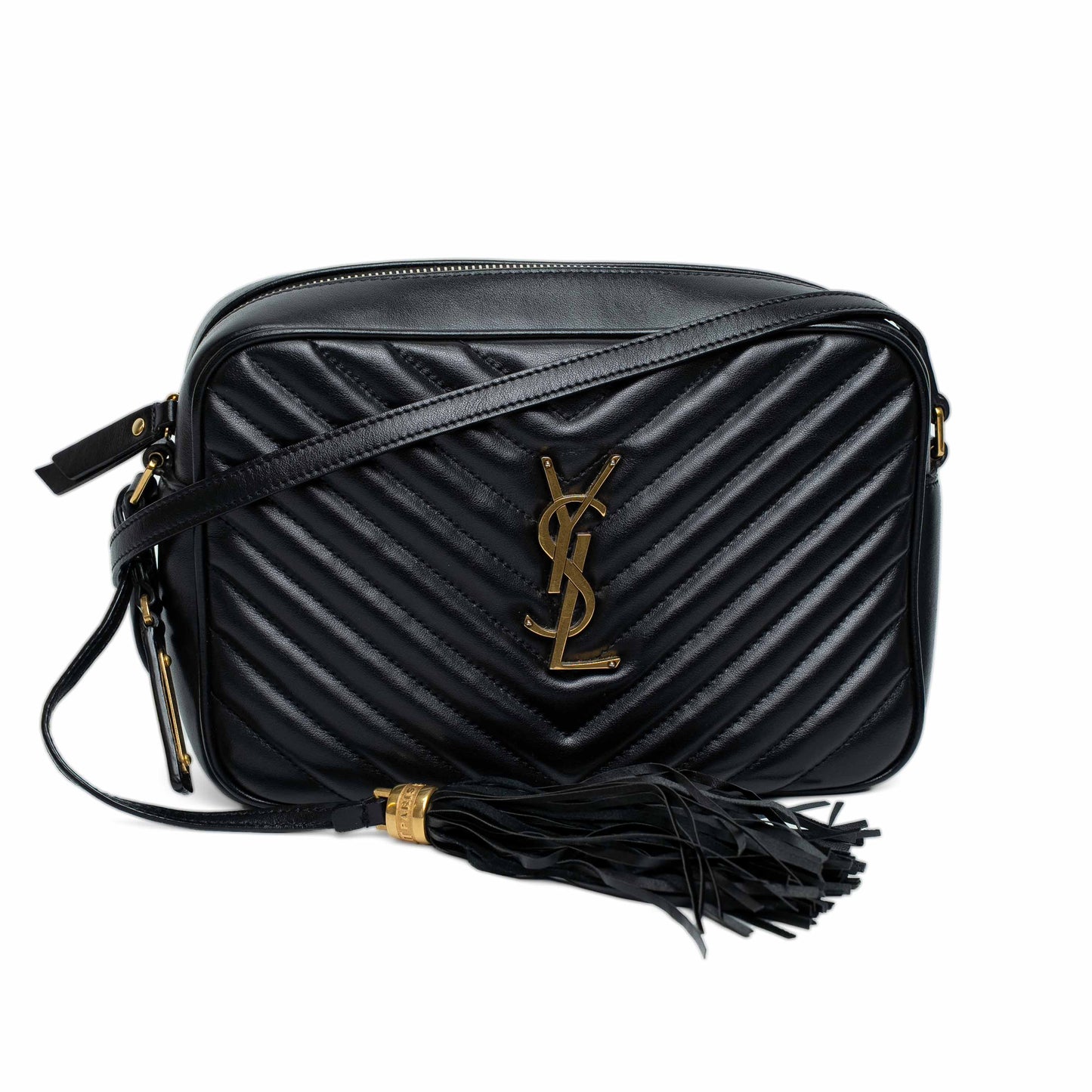 Saint Laurent Lou Black Quilted Camera Bag
