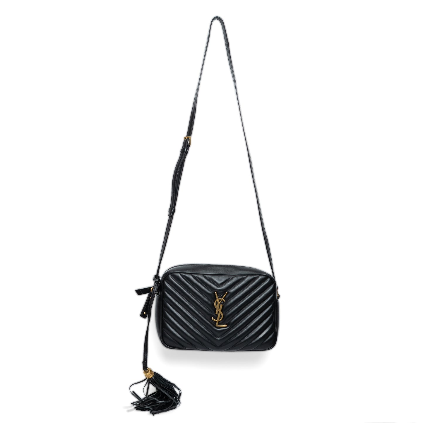 Saint Laurent Lou Black Quilted Camera Bag