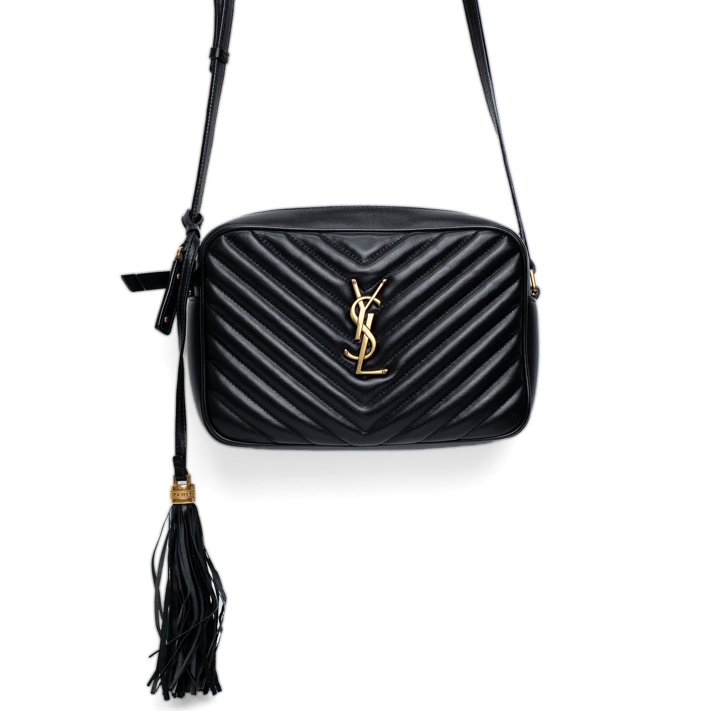 Saint Laurent Lou Black Quilted Camera Bag