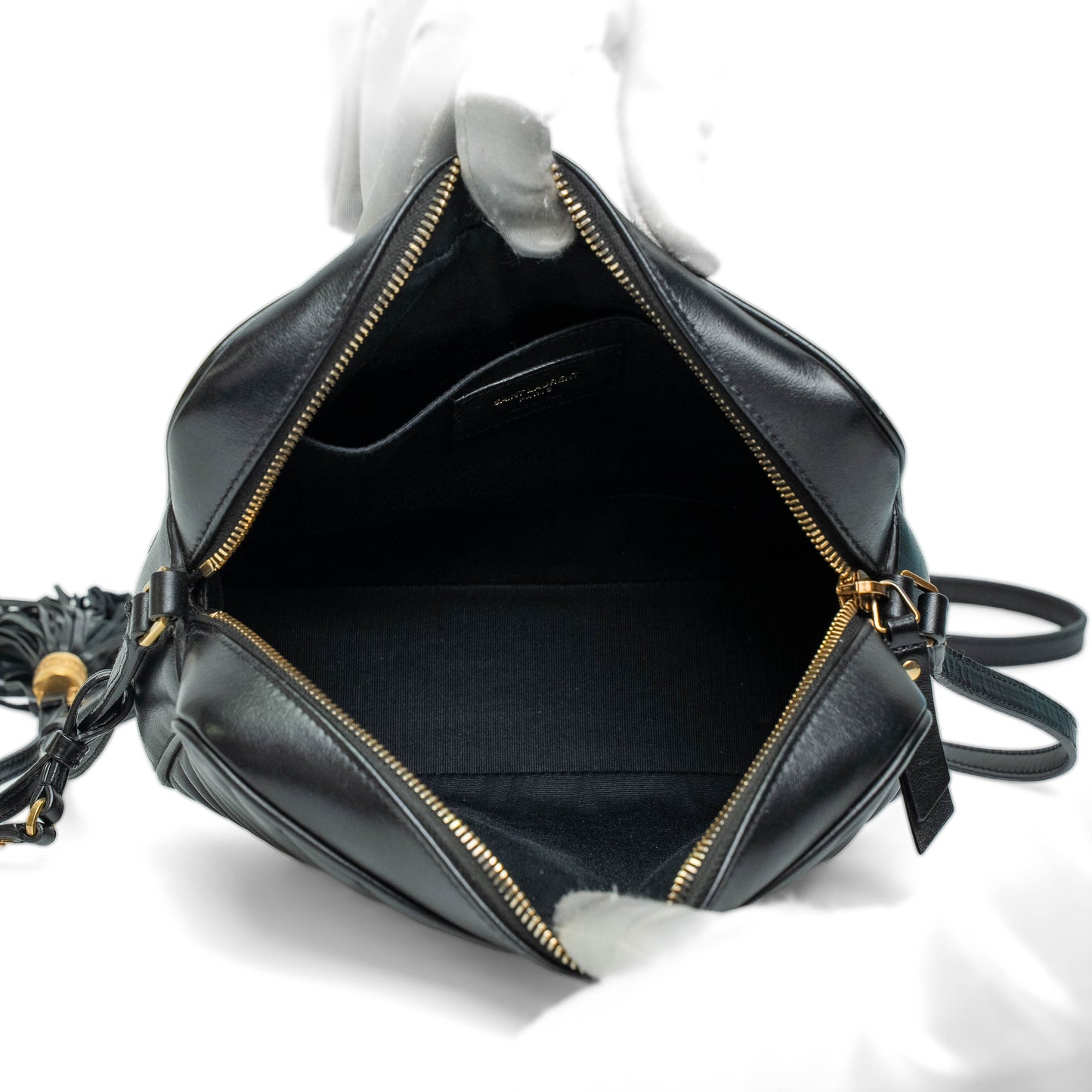 Saint Laurent Lou Black Quilted Camera Bag
