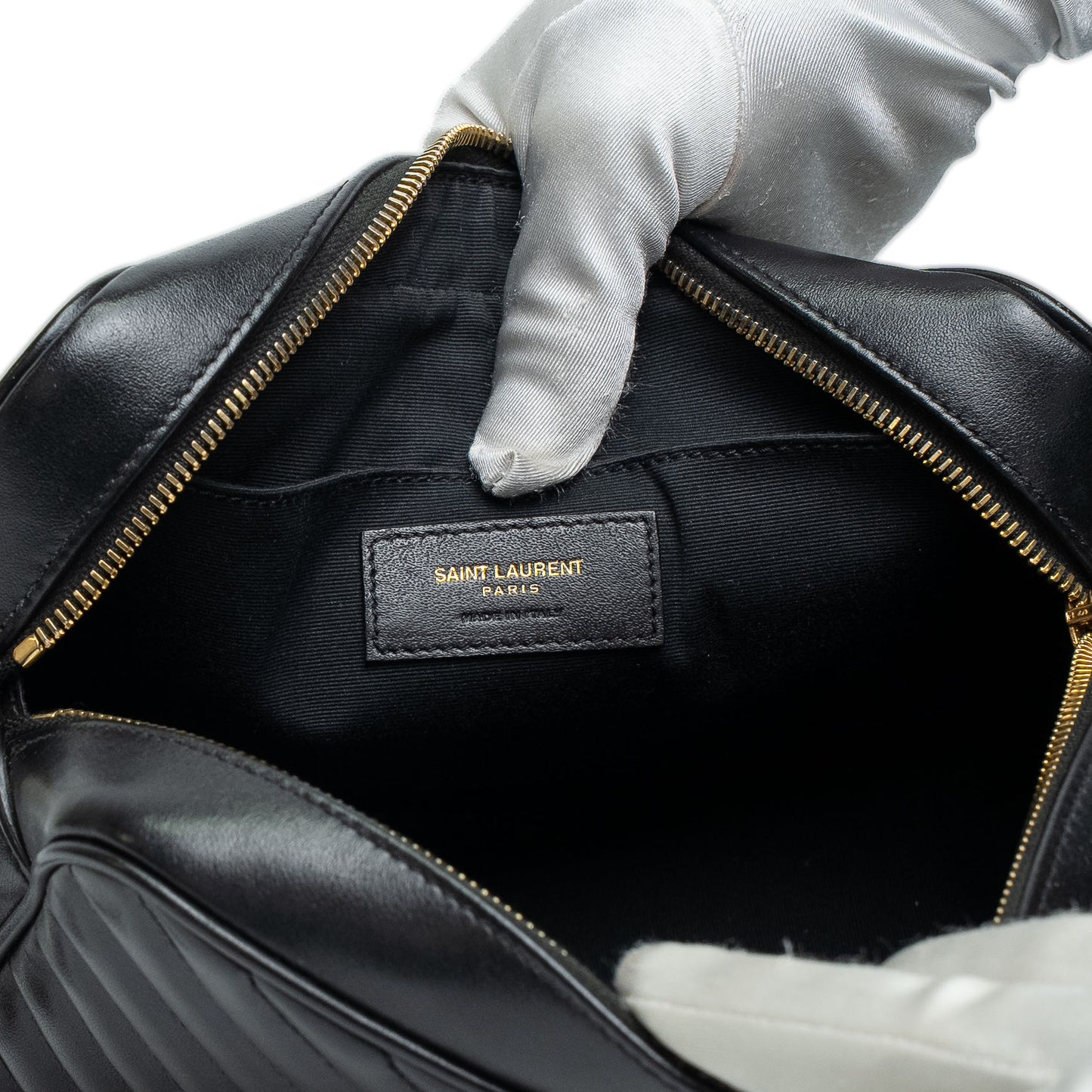 Saint Laurent Lou Black Quilted Camera Bag