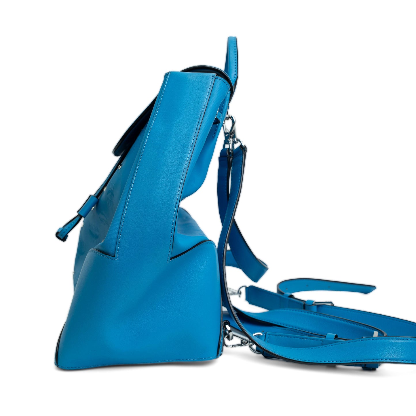 MCM Claudia Studded Tile Blue Mini Backpack