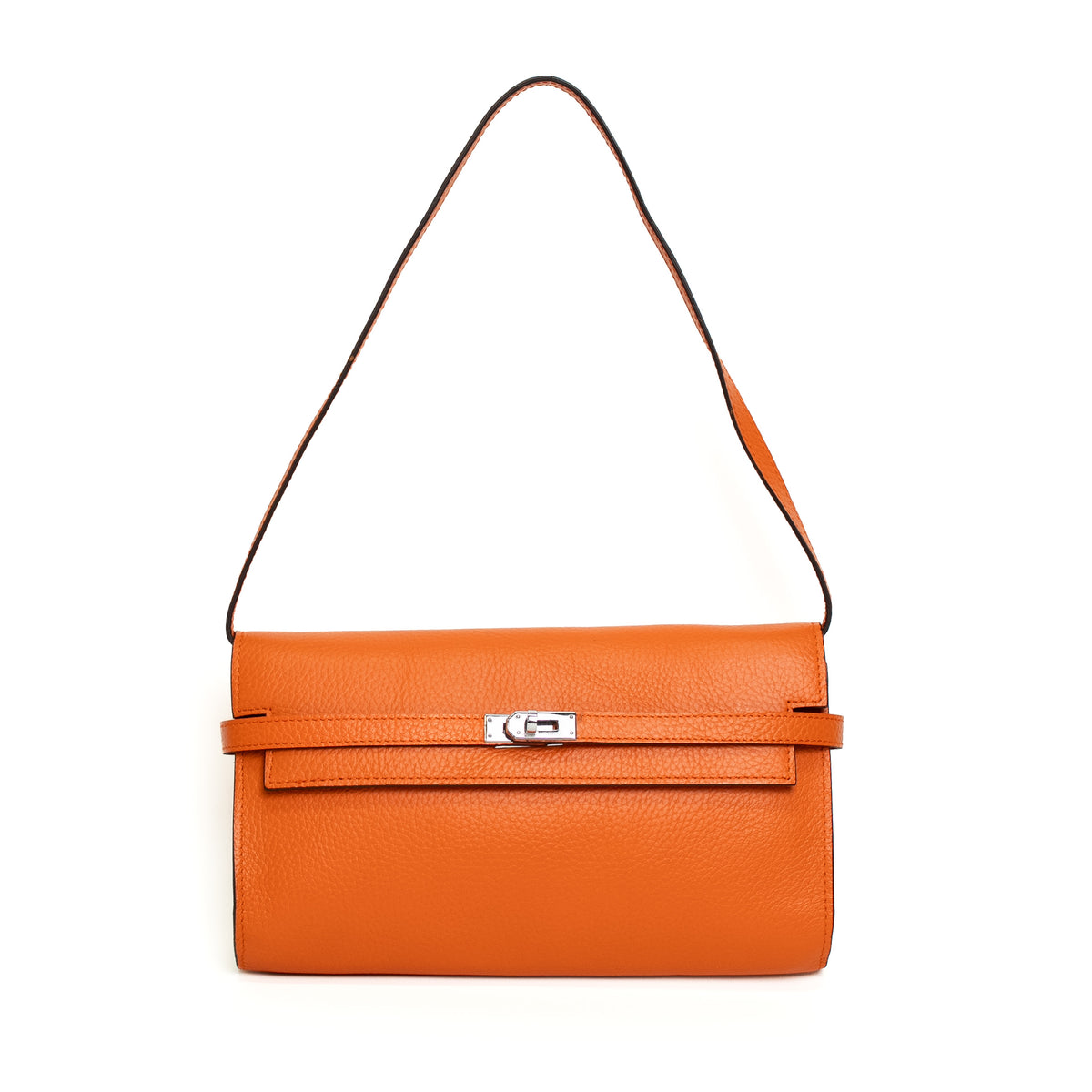 Hermès Kelly Elan Orange Leather Shoulder Bag