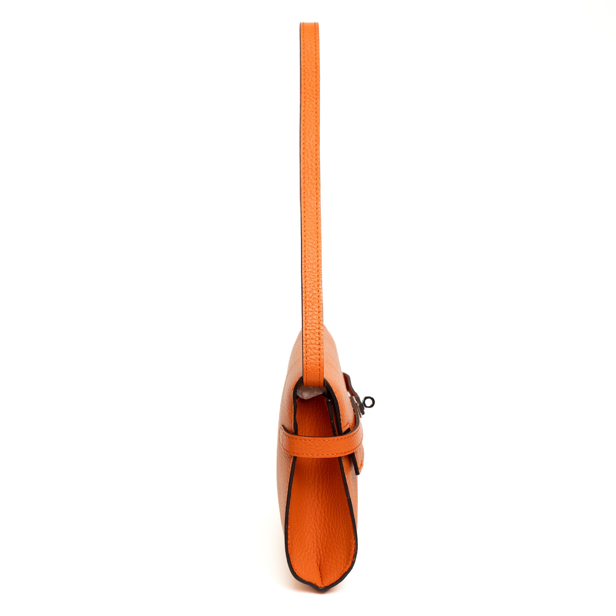 Hermès Kelly Elan Orange Leather Shoulder Bag