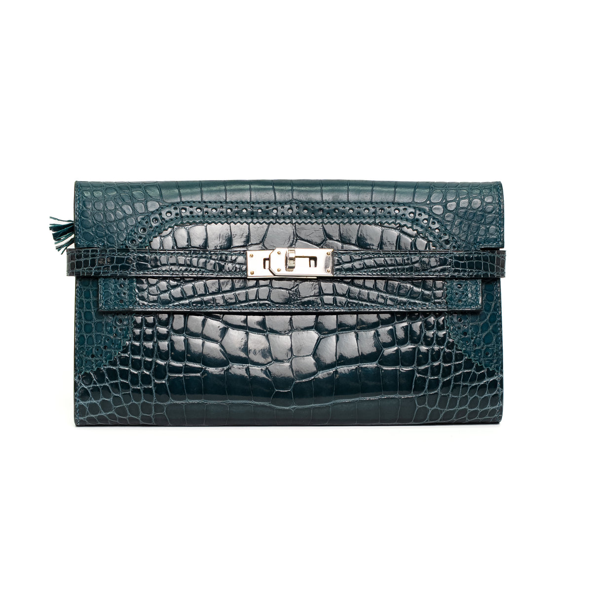 Hermès Kelly Long Royal Blue Alligator Wallet
