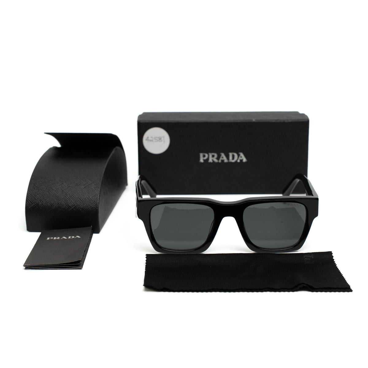 Prada Black Square Acetate Sunglasses SPR A06S