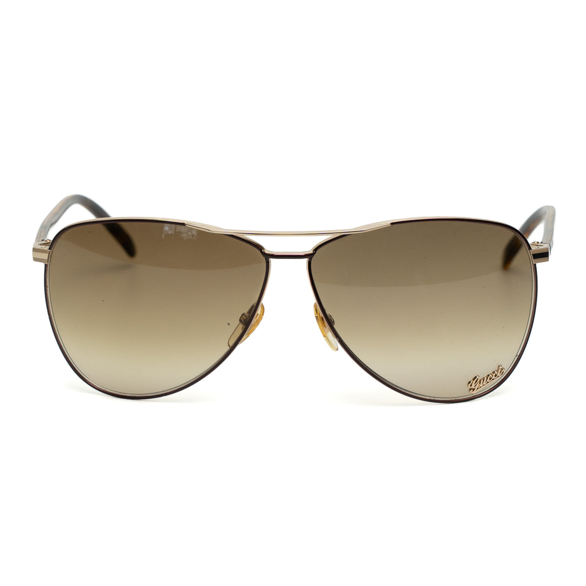 Gucci Gold Aviator Brown Gradient Sunglasses