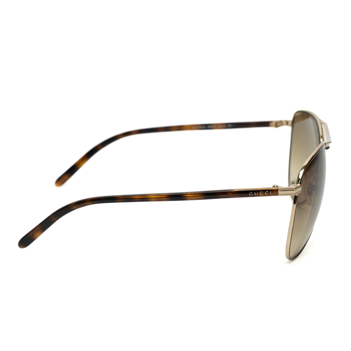 Gucci Gold Aviator Brown Gradient Sunglasses
