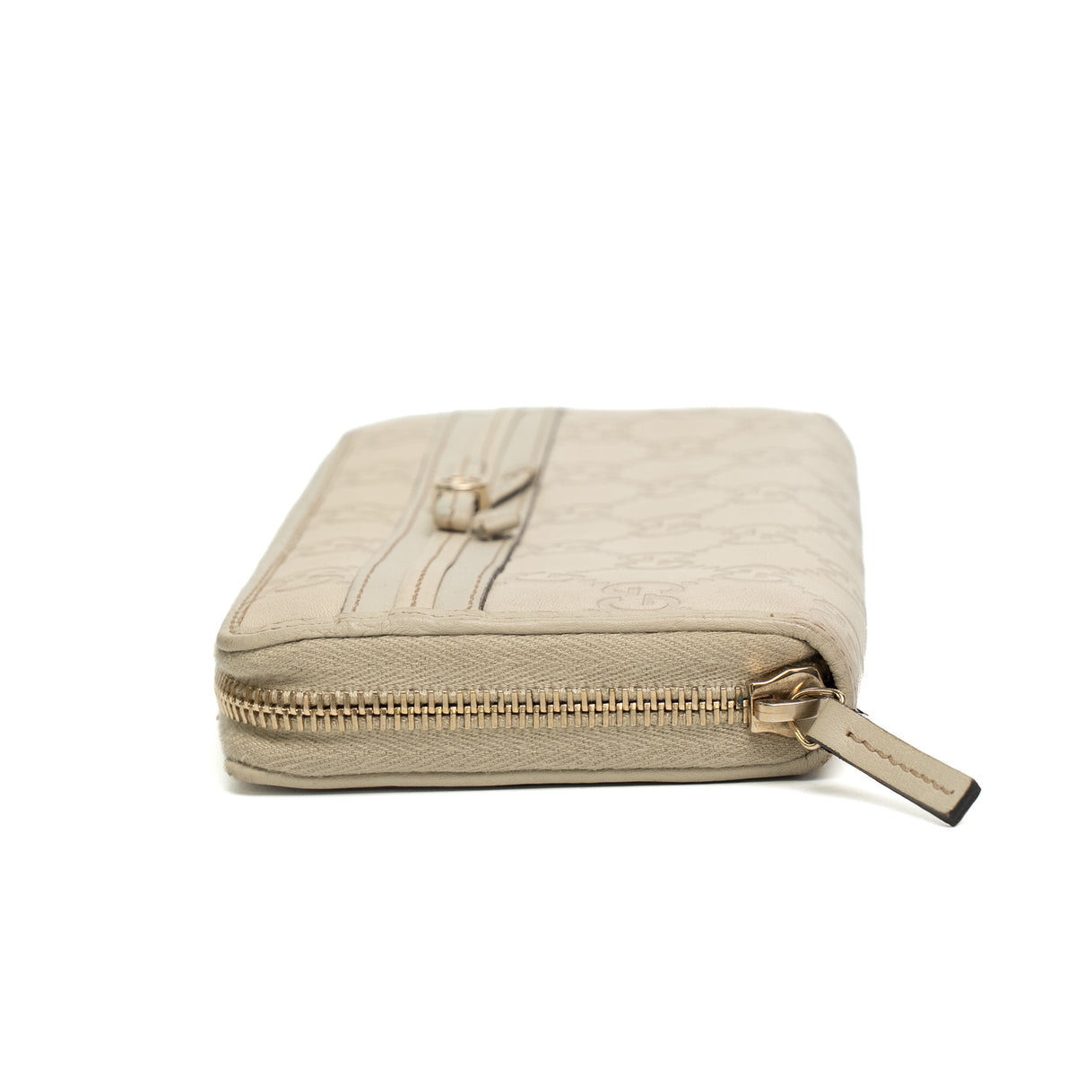 Gucci Guccissima Leather Bow Zip Around Wallet