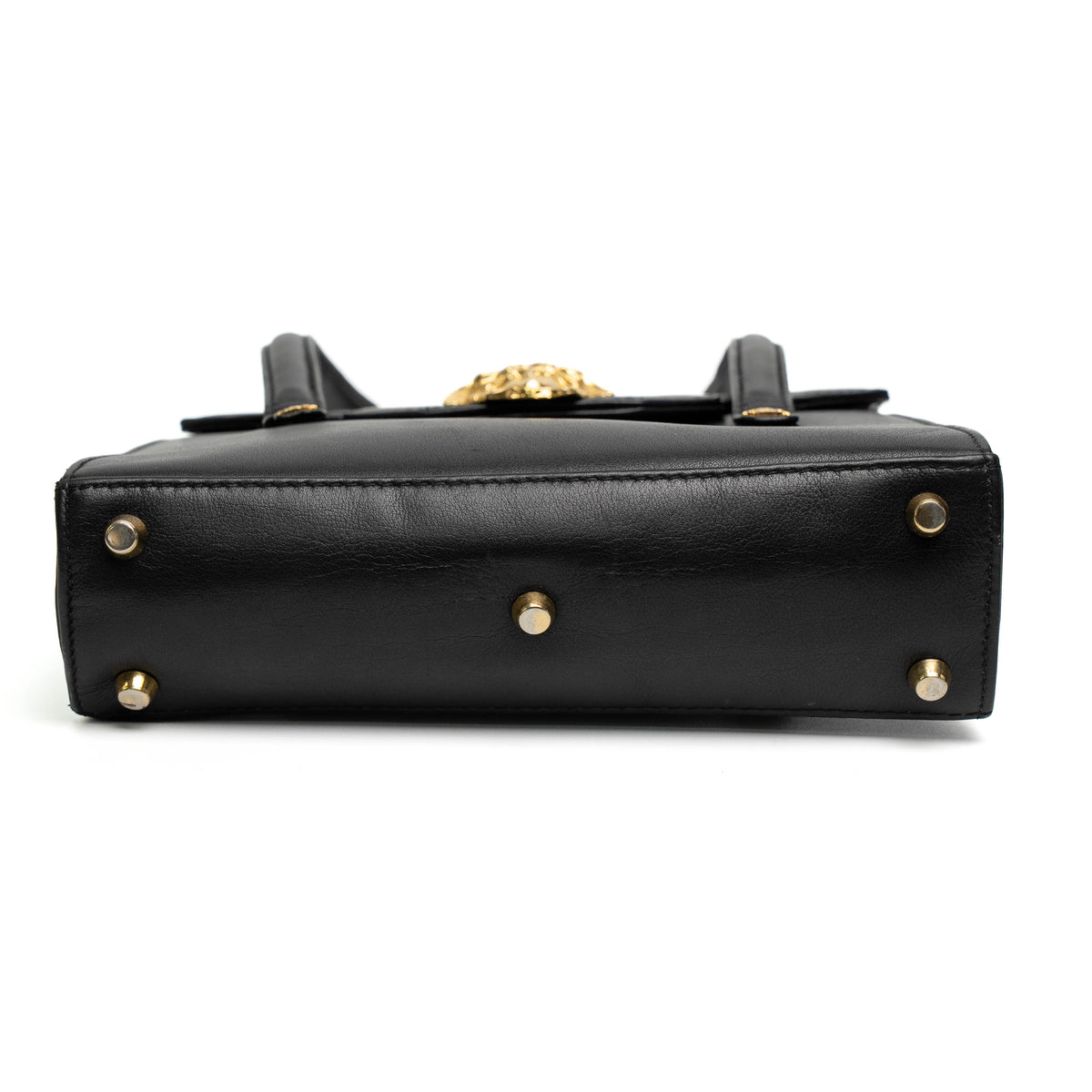 Gianni Versace Medusa Black Leather Handbag
