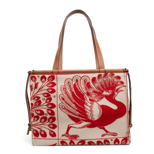 Loewe Cushion Dodo Jacquard Leather Tote Bag