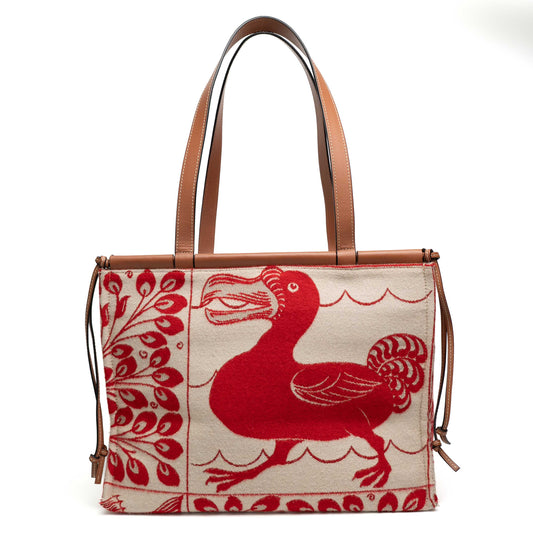 Loewe Cushion Dodo Jacquard Leather Tote Bag